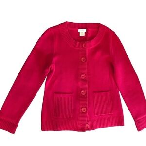 Kate Hill Clueless Preppy Button Up Cardigan M Raspberry Cotton Blend LS Summer